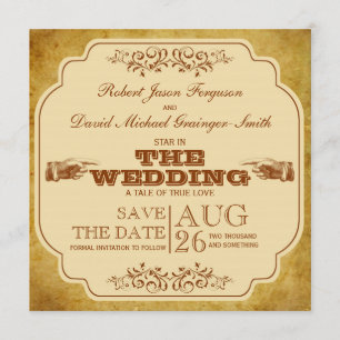 Reserva La Fecha Vintage Teatro Boda Gay Salva La Fecha