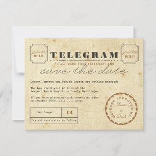 Reserva La Fecha Vintage Telegram salva la fecha