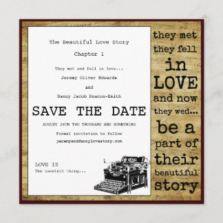 Reserva La Fecha Vintage Typewriter Gay Save The Date