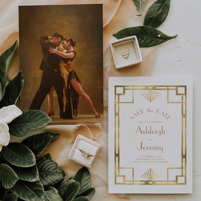 Reserva La Fecha Vintage White Gold Wedding (Subido por el creador)