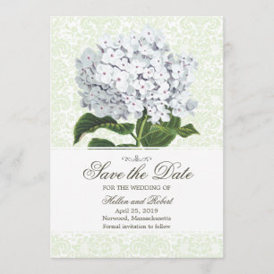 Reserva La Fecha Vintage White Hydrangea Guardar La Fecha