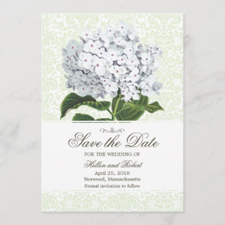 Reserva La Fecha Vintage White Hydrangea Guardar La Fecha