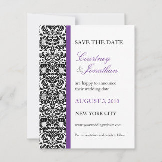 Reserva La Fecha Violet Accented Damask Save the Date