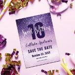 Reserva La Fecha Violet Lilac Morado Triple Purpurina Ombre Sweet 1<br><div class="desc">Esta dulce fiesta de 16 años, jovial, moderna y brillante, salvo que la fecha sea perfecta para el día especial de tu hija adolescente. Tiene un falso violeta impreso en violeta en violeta lila en gradiente oscuro purpurina de color púrpura pastel. Es moda, elegante, bonito, única y fresca; todas las...</div>