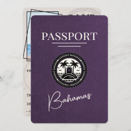 Reserva La Fecha Violet Purple Bahamas Passport Save the Date