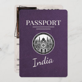 Reserva La Fecha Violet Purple India Passport Save the Date