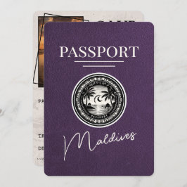Reserva La Fecha Violet Purple Maldives Passport Save the Date