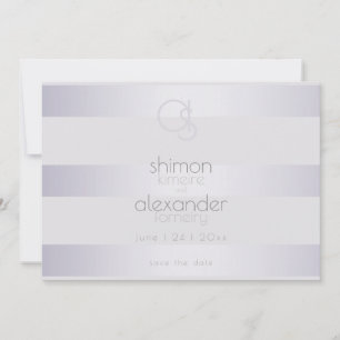 Reserva La Fecha Violet Silver  Shimmer Stripes Monograma