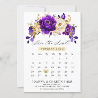 Violeta dorado púrpura real calendario Guarde la f