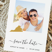 Virginia Map Photo Wedding Save the Date Card