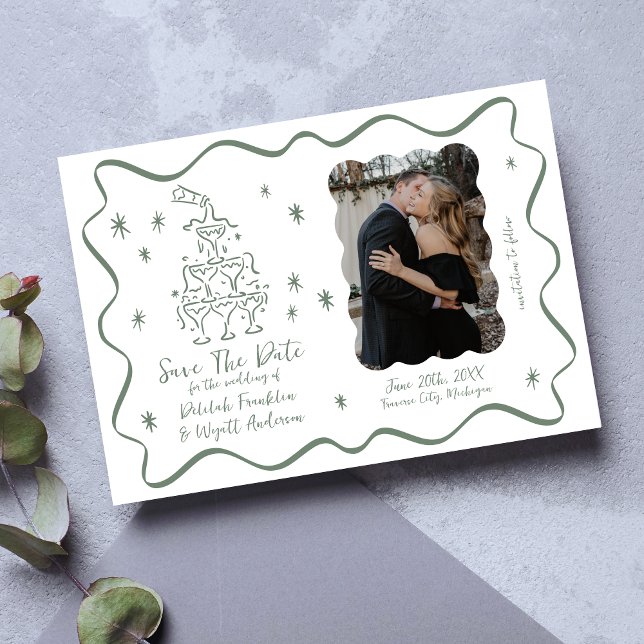 Reserva La Fecha Votos caprichosos | Doodles dibujados a mano | Bod (Subido por el creador)