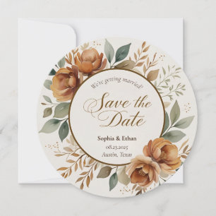Reserva La Fecha Vuelta floral de otoño rústica salva al Boda de ci