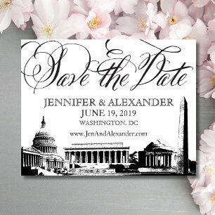 Reserva La Fecha Washington DC Save the Date - Monumentos de época