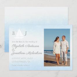Reserva La Fecha Water Meets Sky Watercolor Wedding