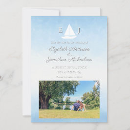 Reserva La Fecha Water Meets Sky Watercolor Wedding