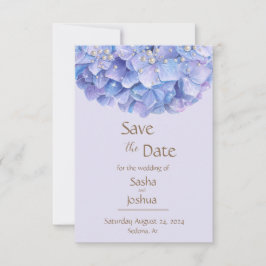 Reserva La Fecha Watercolor Blue Hydrangea Pearl