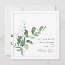 Reserva La Fecha Watercolor Eucalyptus Wedding Save The Date