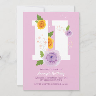 Reserva La Fecha Watercolor Floral Spring 11th Birthday Party
