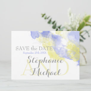Reserva La Fecha Watercolor Mariposa Periwinkle Lemon SavetheDate