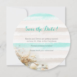 Reserva La Fecha Watercolor Stripes Beach Theme Save the Date