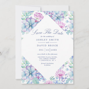 Reserva La Fecha Watercolor Suculents Floral Boho Save The Date