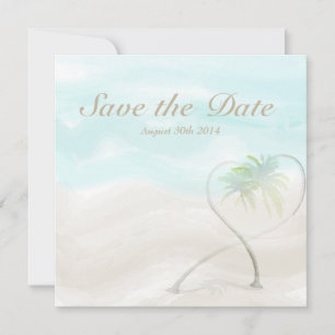 Reserva La Fecha Watercolor Tropical Beach Wedding Save the Date