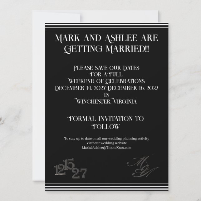 Reserva La Fecha We Do Formal Save the Date (Reverso)