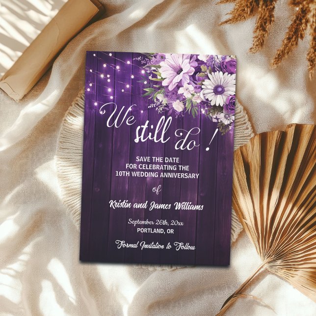 Reserva La Fecha We Still Do 10th Wedding Anniversary String Lights (Subido por el creador)