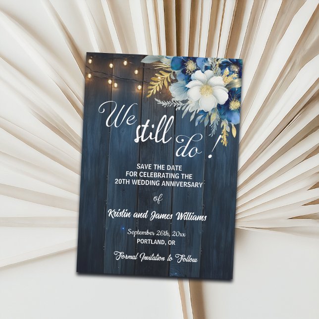 Reserva La Fecha We Still Do 20th Wedding Anniversary String Lights (Subido por el creador)