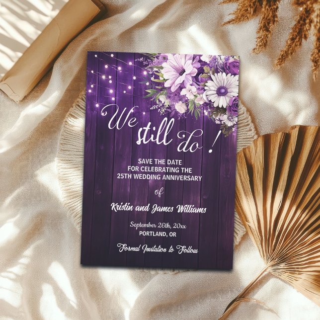 Reserva La Fecha We Still Do 25th Wedding Anniversary String Lights (Subido por el creador)