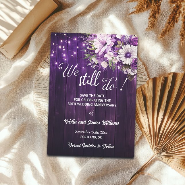 Reserva La Fecha We Still Do 30th Wedding Anniversary String Lights (Subido por el creador)