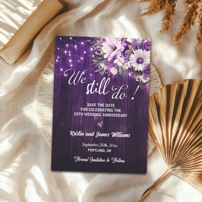 Reserva La Fecha We Still Do 55th Wedding Anniversary String Lights (Subido por el creador)