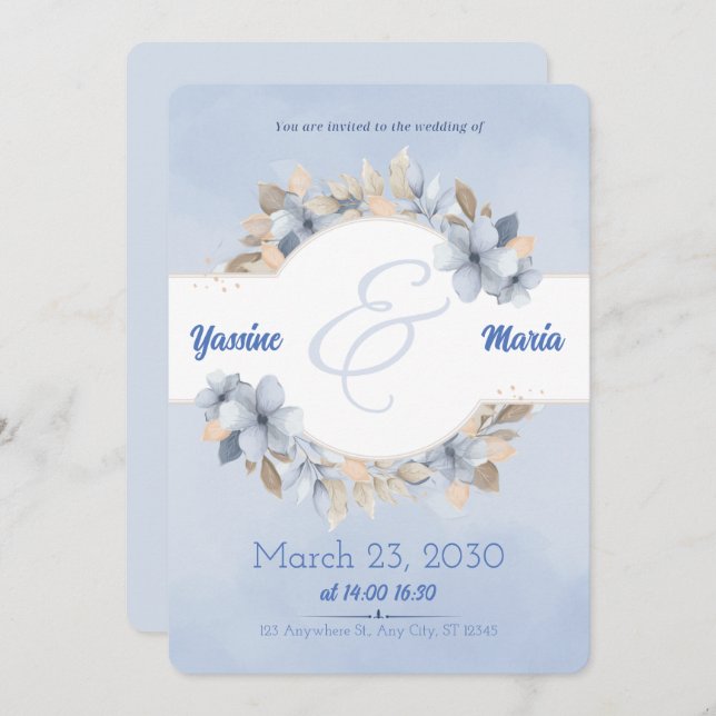 Reserva La Fecha Wedding Invitation Card Save the Date (Anverso / Reverso)