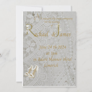 Reserva La Fecha  wedding invitation , old lace design .