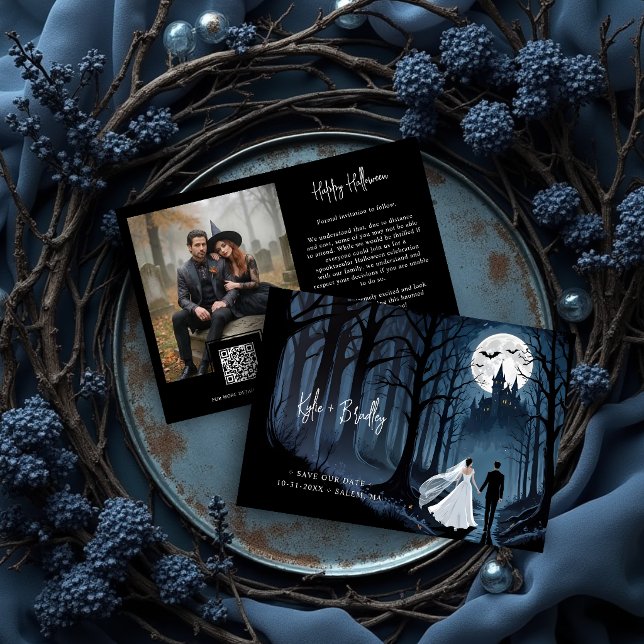 Reserva La Fecha Wedding Photo & QR Haunted Castle Gothic (Subido por el creador)