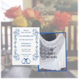 Reserva La Fecha Wedding Save The Date Blue Sapphire Bells