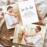 Reserva La Fecha Wedding Save the Date Photo Elegant Simple<br><div class="desc">Boda Guardar las tarjetas de fecha que tienen una foto en la parte delantera y trasera. Las tarjetas Save the Date contienen una moderna tipografía de escritura cursiva con letras a mano que son elegantes,  simples y modernas para usar después de la celebración del día de la boda.</div>