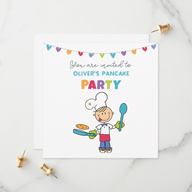 Reserva La Fecha Welcome to Pancake Party invitation (Anverso/Reverso In Situ)