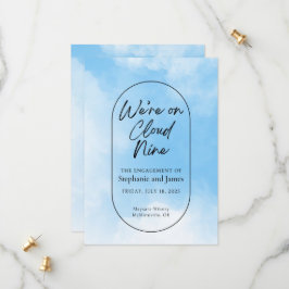Reserva La Fecha We're On Cloud Nine Engagement Party Invitation