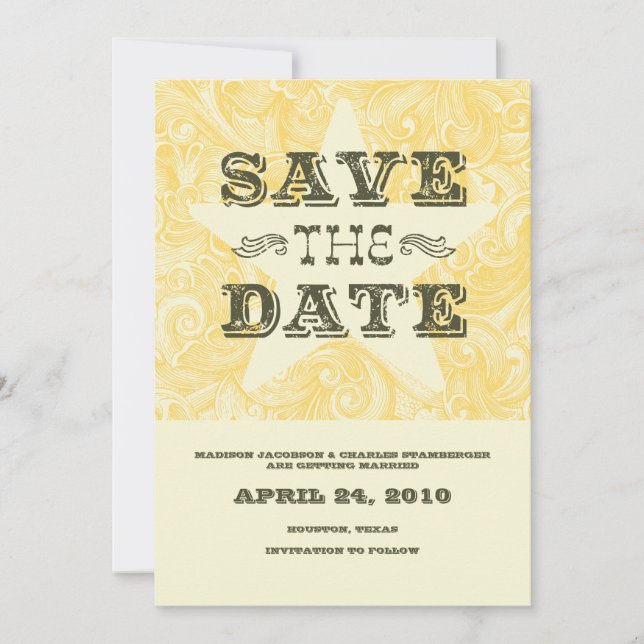 Reserva La Fecha Western Save The Date (Anverso)