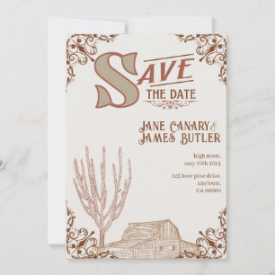 Reserva La Fecha Western Save The Date Card