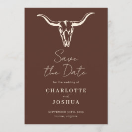 Reserva La Fecha Western Save the Date | Rustic Boho Cow Skull