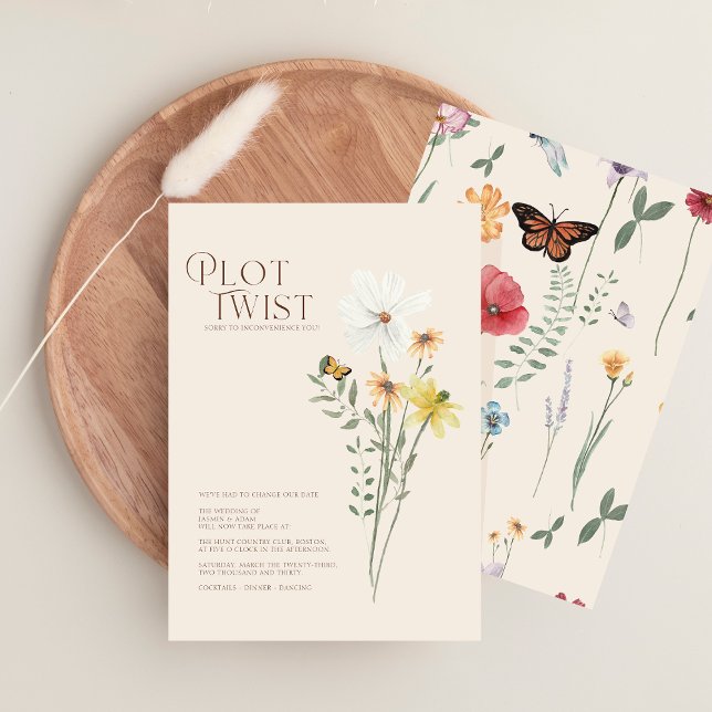 Reserva La Fecha Whimsical Daisy Plot Twist Wedding Save The Date (Whimsical Daisy Plot Twist Wedding Save The Date)