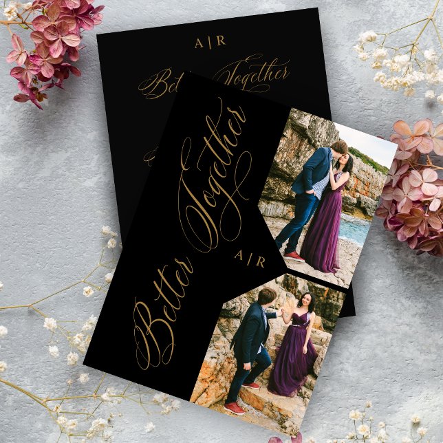 Reserva La Fecha Whimsical Luxury Modern 2 Photos Collage Wedding (Whimsical Luxury Modern 2 Photos Collage Wedding Save the Date with Envelope.)