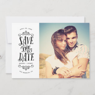 Reserva La Fecha Whimsical Mod Photo Save The Date   Negra