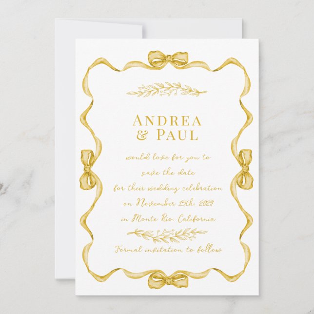 Reserva La Fecha Whimsical Ribbon Sweet Boda (Anverso)