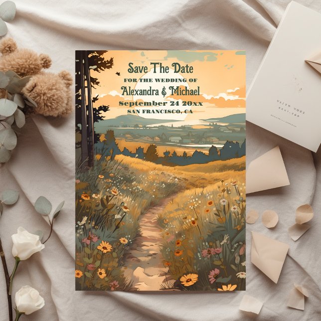 Reserva La Fecha Whimsical Rustic Wildflower Meadow Boda (Subido por el creador)