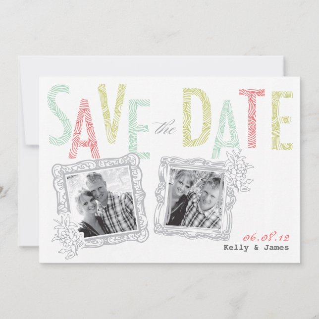 Reserva La Fecha Whimsical Save the Date (Anverso)