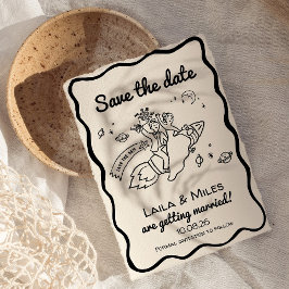 Reserva La Fecha Whimsical Save the date fun retro rocket wedding 