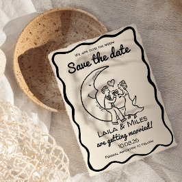 Reserva La Fecha Whimsical Save the date over the moon wedding